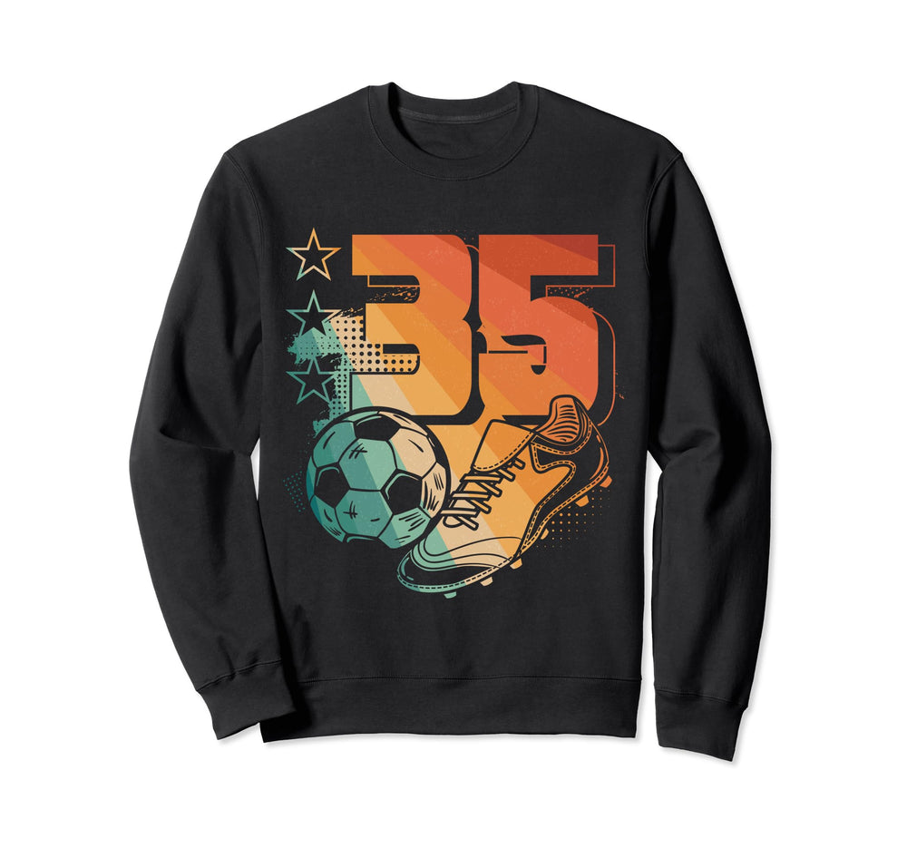 35Th Birthday Soccer Player Sweatshirt - Minimalist Print Men Women