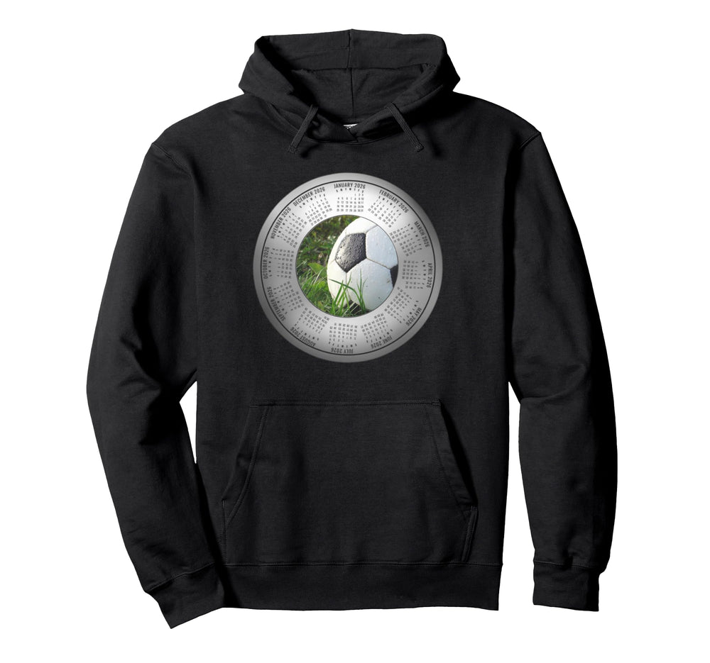 2026 Calendar Soccer Ball Players Moms Fans Hoodie - Trendy Graphic Unisex