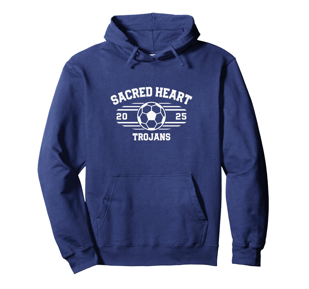 Sacred Heart Trojans Soccer Ball 2025 Hoodie - Minimalist Print for Adults