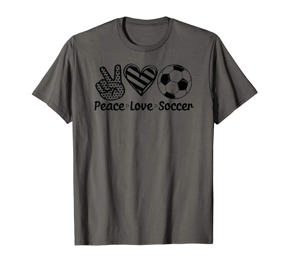 Peace Love Soccer T-Shirt - Custom Art Print Men Women