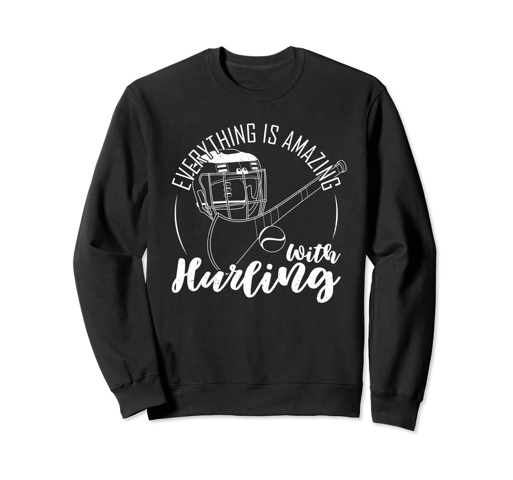Hurling Helmet Athletic Sweatshirt - Casual Everyday Wear for Adults
