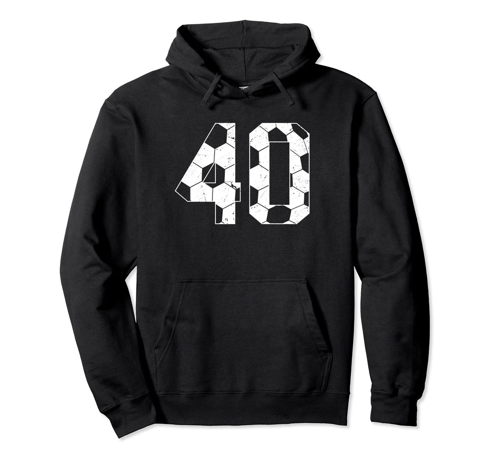 40Th Birthday Soccer Player Football 40 Hoodie - Graphic Print for Adults