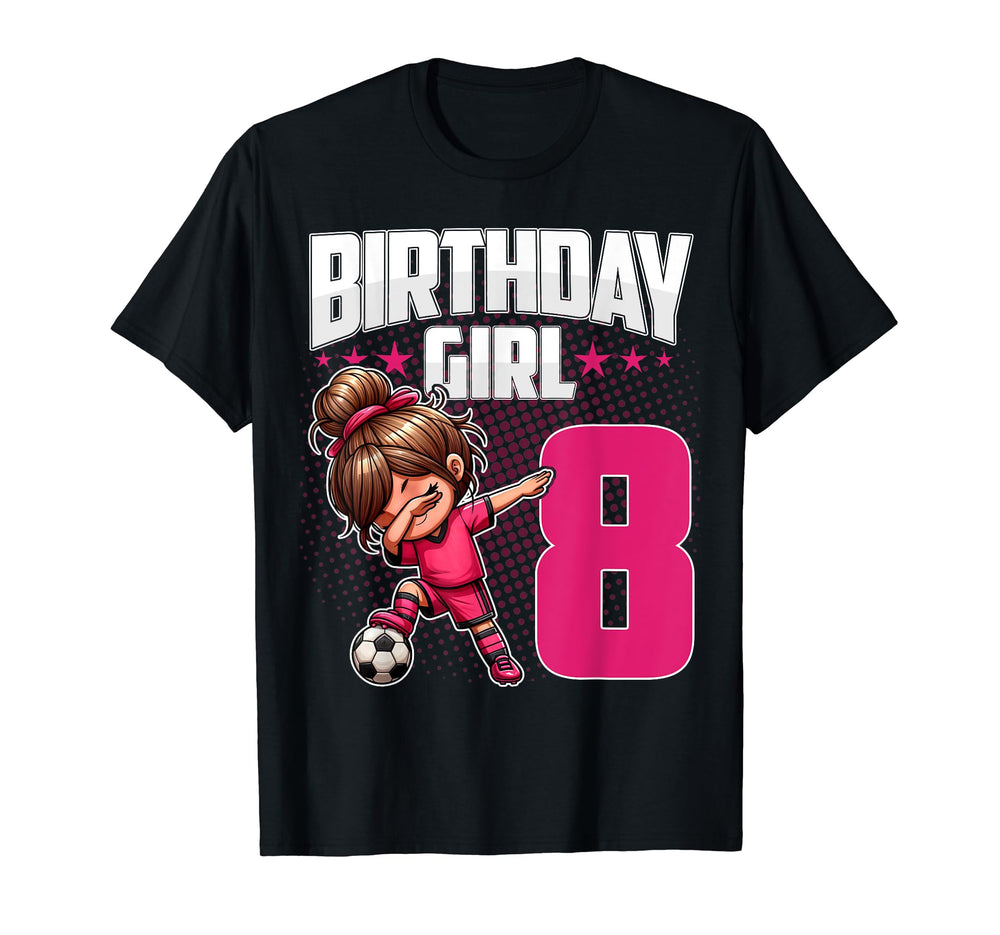 8Th Birthday Soccer Dabbing 8 Years T-Shirt - Casual Everyday Wear Unisex