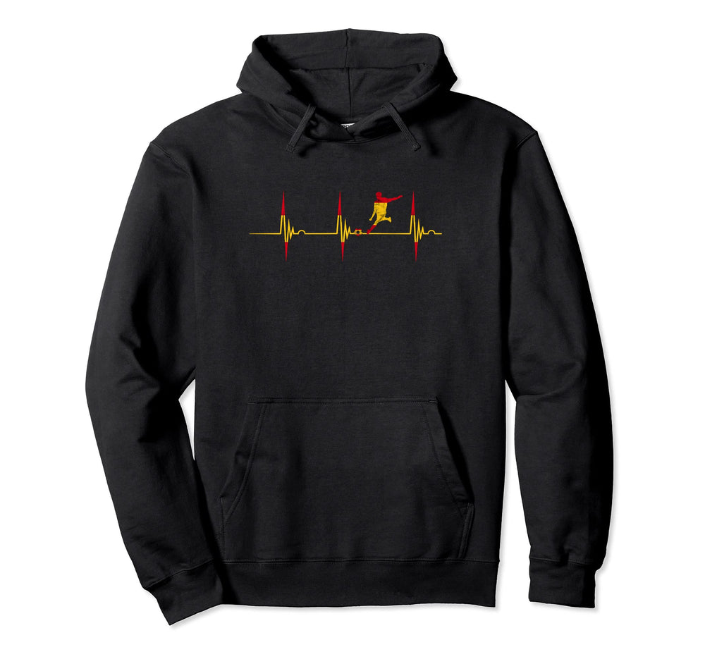 Spain Heartbeat Ekg Pulse Spanish Hoodie - Casual Everyday Wear Men Women