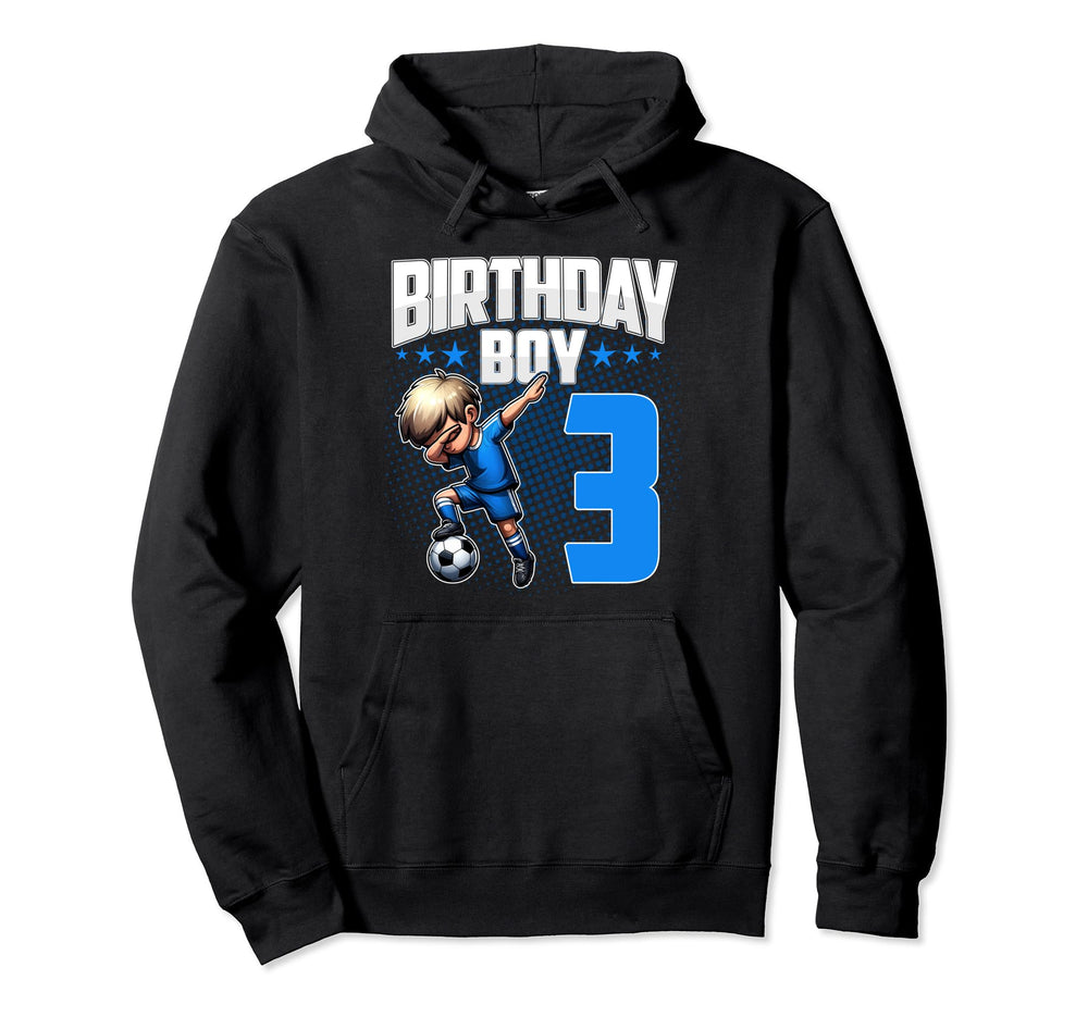 3Rd Birthday Soccer Dabbing 3 Years Old Hoodie - Novelty Apparel Men Women