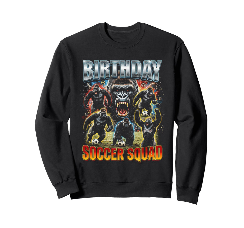 Roaring Gorilla Soccer Squad Player Sweatshirt - Unique Graphic Unisex