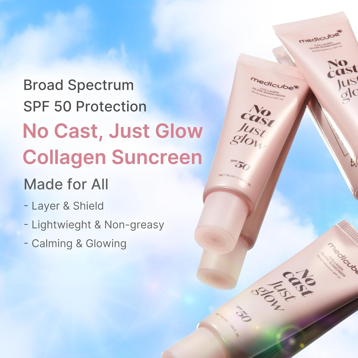 Medicube Collagen Glow Sunscreen Broad Spectrum SPF 50 - Snipetell