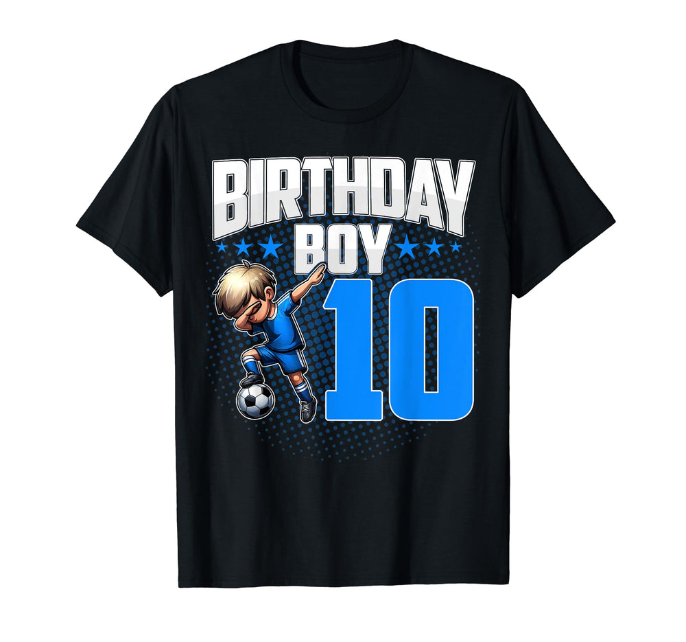 10Th Birthday Soccer Dabbing 10 Years T-Shirt - Custom Art Print Men Women