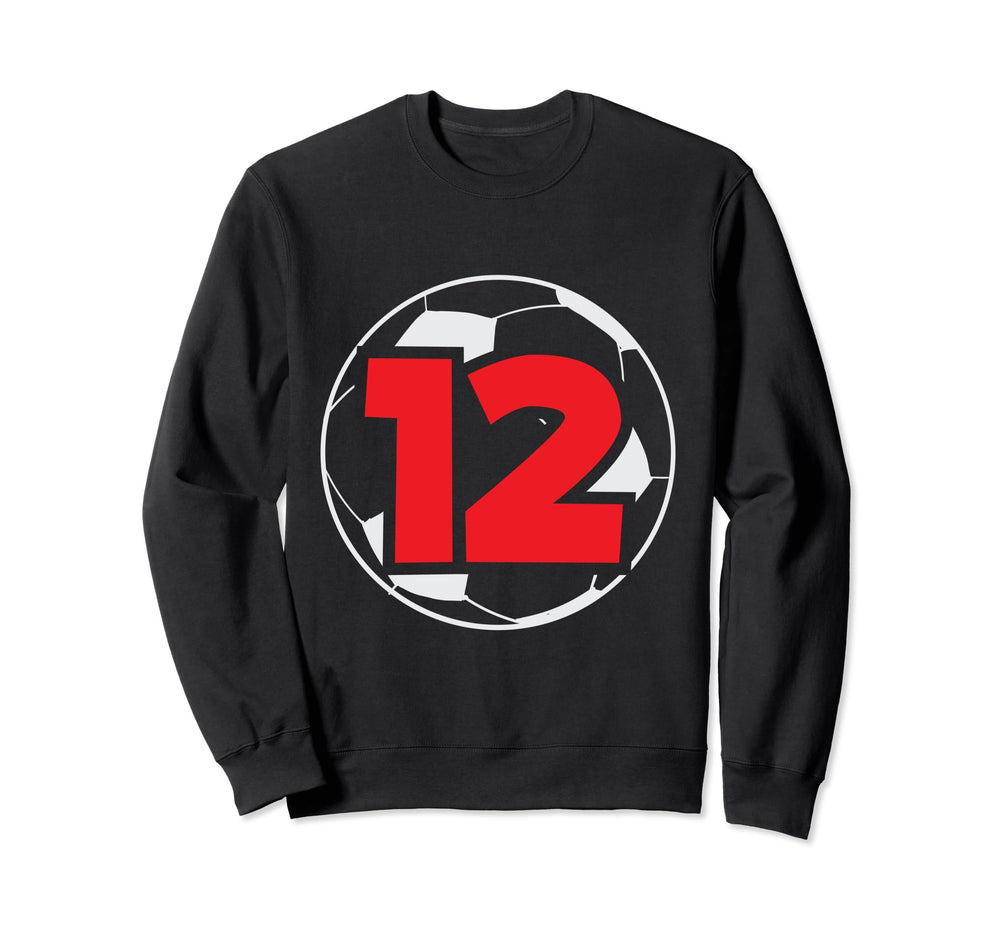12Th Birthday 12 Years Soccer Sweatshirt - Fun Novelty Design Men Women