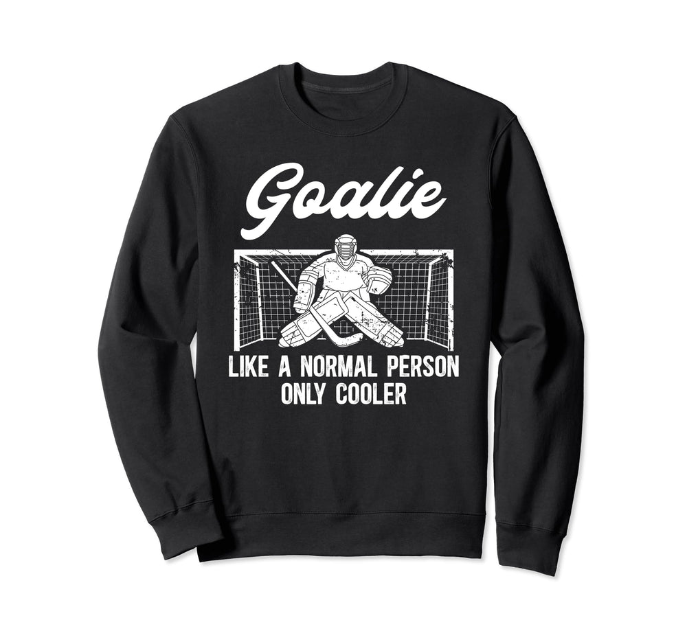 Ice Hockey Goalie Goaltender Ice Sweatshirt - Minimalist Print Men Women