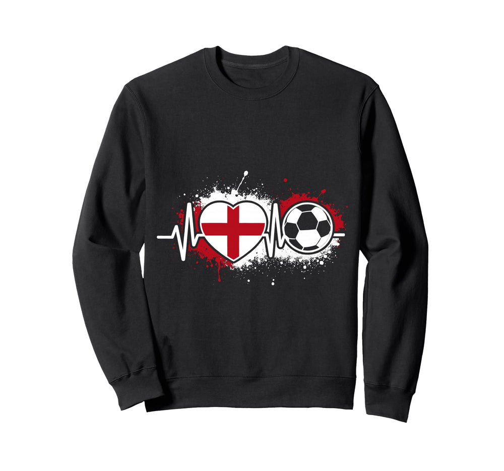 Heartbeat England Soccer Flag Sweatshirt - Unique Graphic for Adults