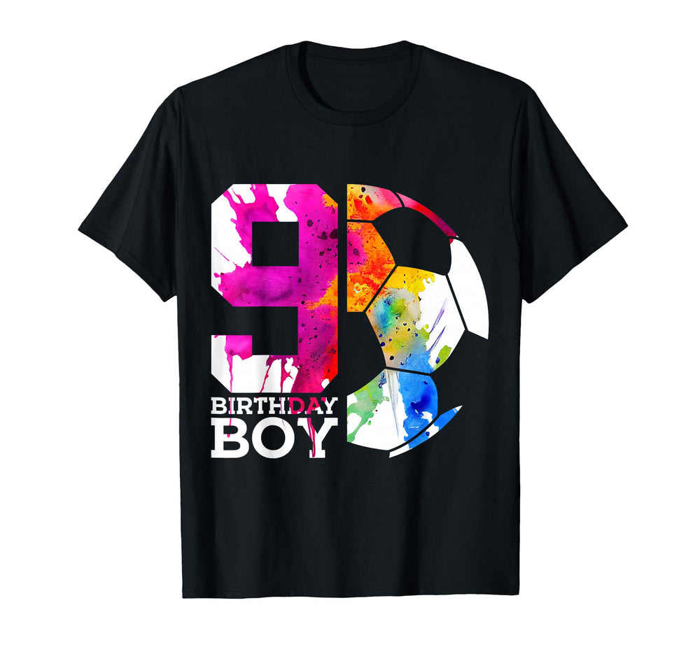 9 Birthday Soccer 9Th Birthday T-Shirt - Custom Art Print Unisex