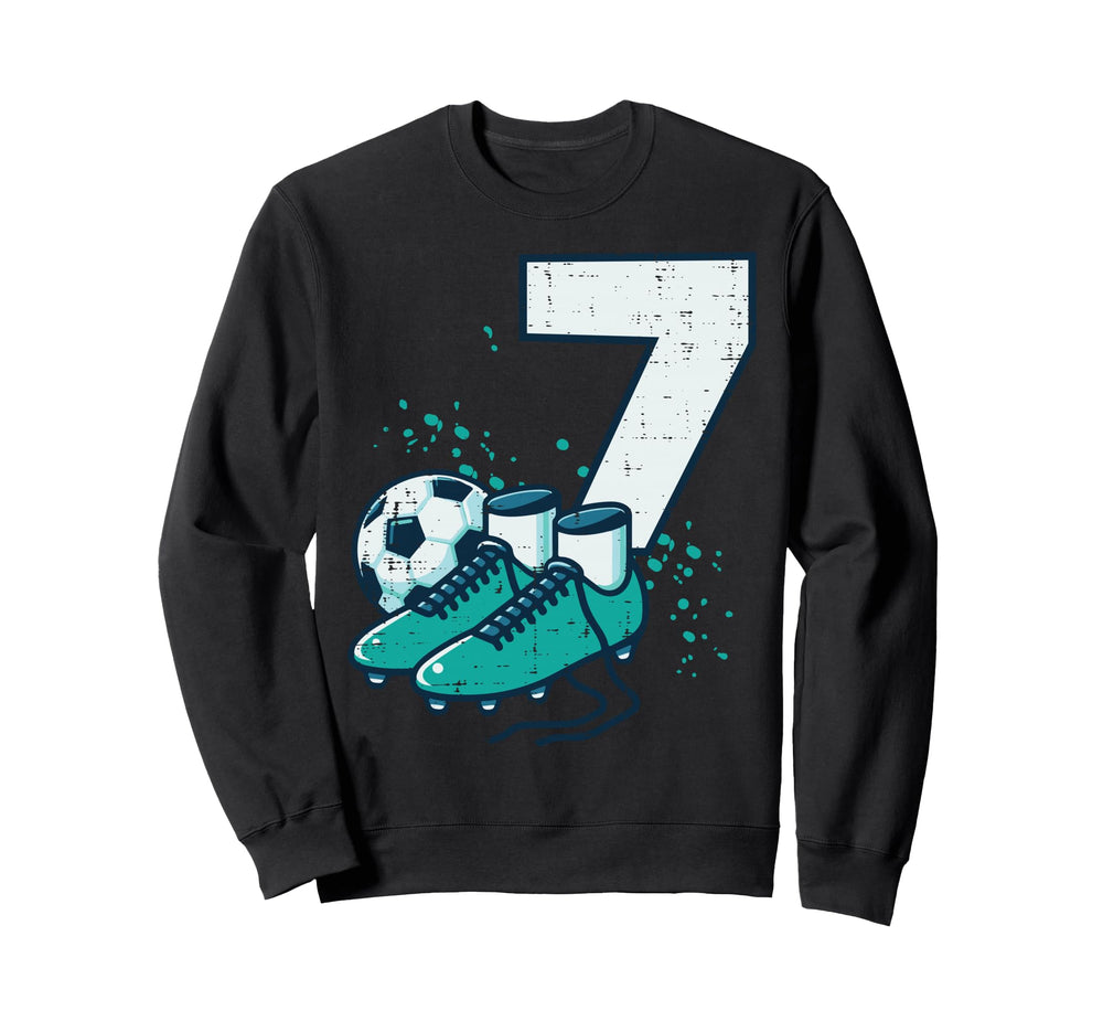 7Th Birthday Soccer Ball Shoes Sweatshirt - Trendy Graphic Men Women