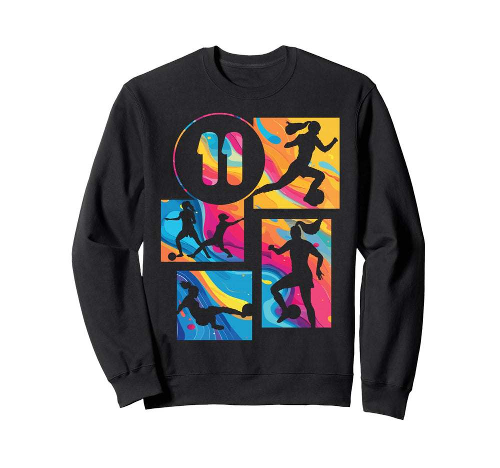 11Th Birthday Soccer Player Sweatshirt - Fun Novelty Design Unisex