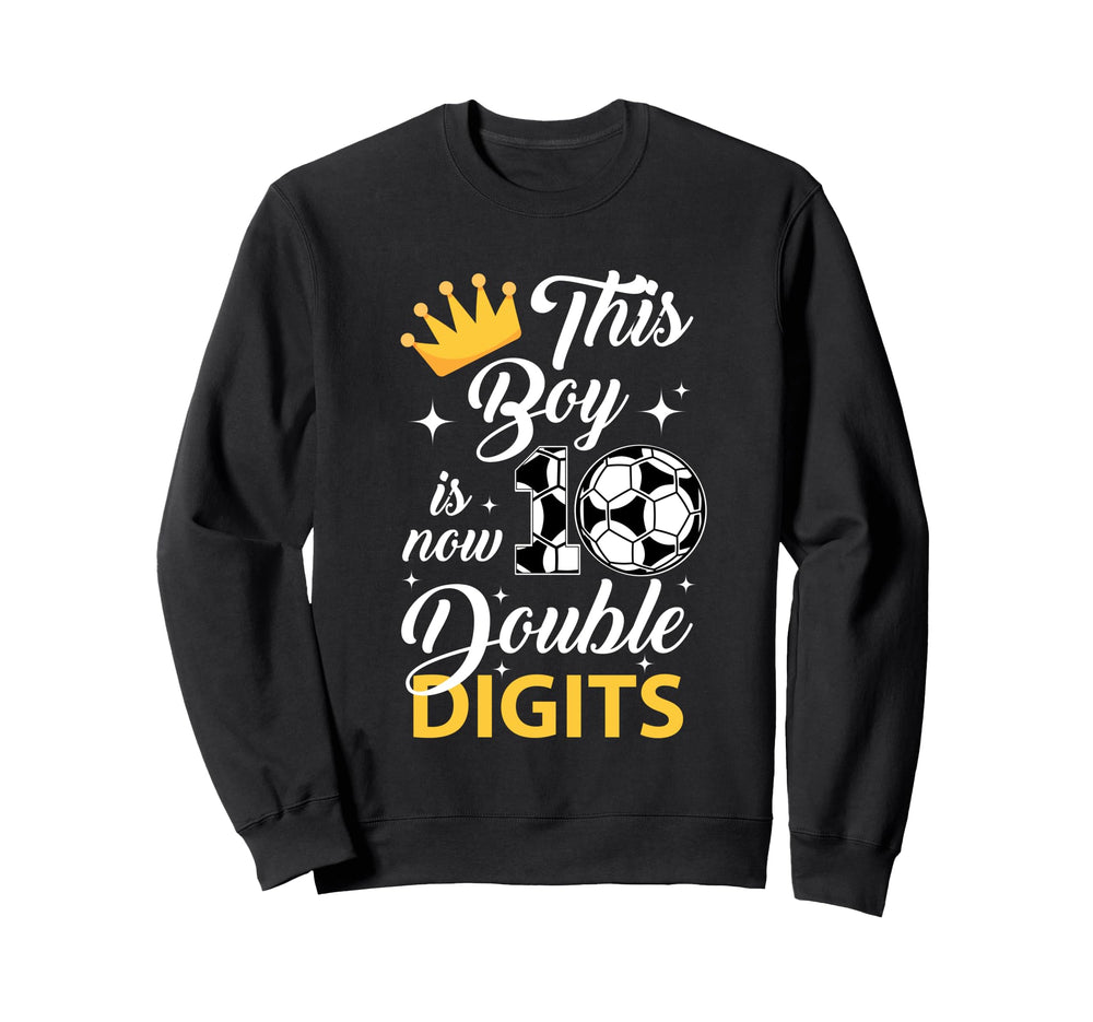 This Now 10 Double Digits Soccer Sweatshirt - Minimalist Print for Adults