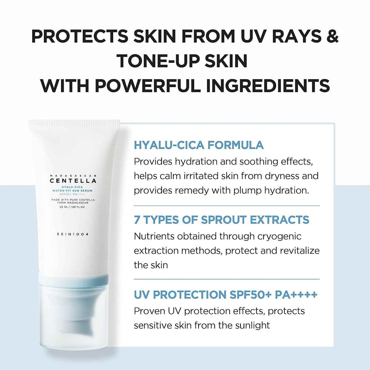 SKIN1004 Madagascar Centella Hyalu-Cica Water-Fit Sun Serum SPF50+ PA++++