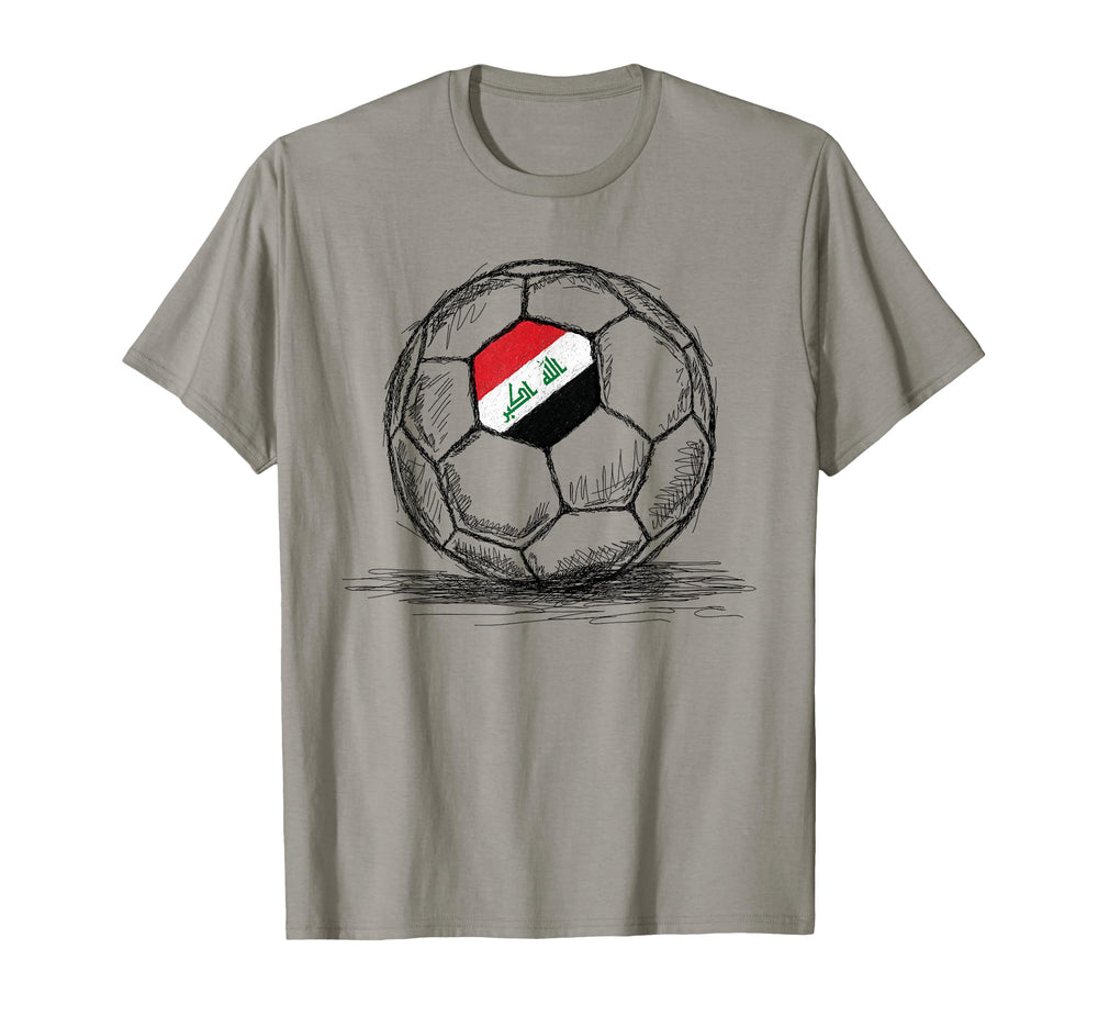 Iraq Iraqi Flag Art Soccer Ball T-Shirt - Streetwear Style for Adults