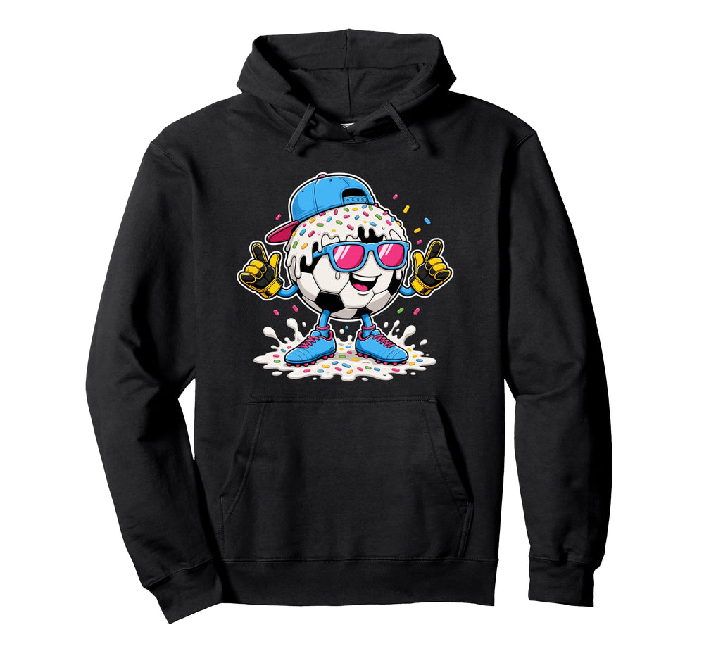 Soccer Ball Melting Ice Cream Drip Hoodie - Casual Everyday Wear Unisex