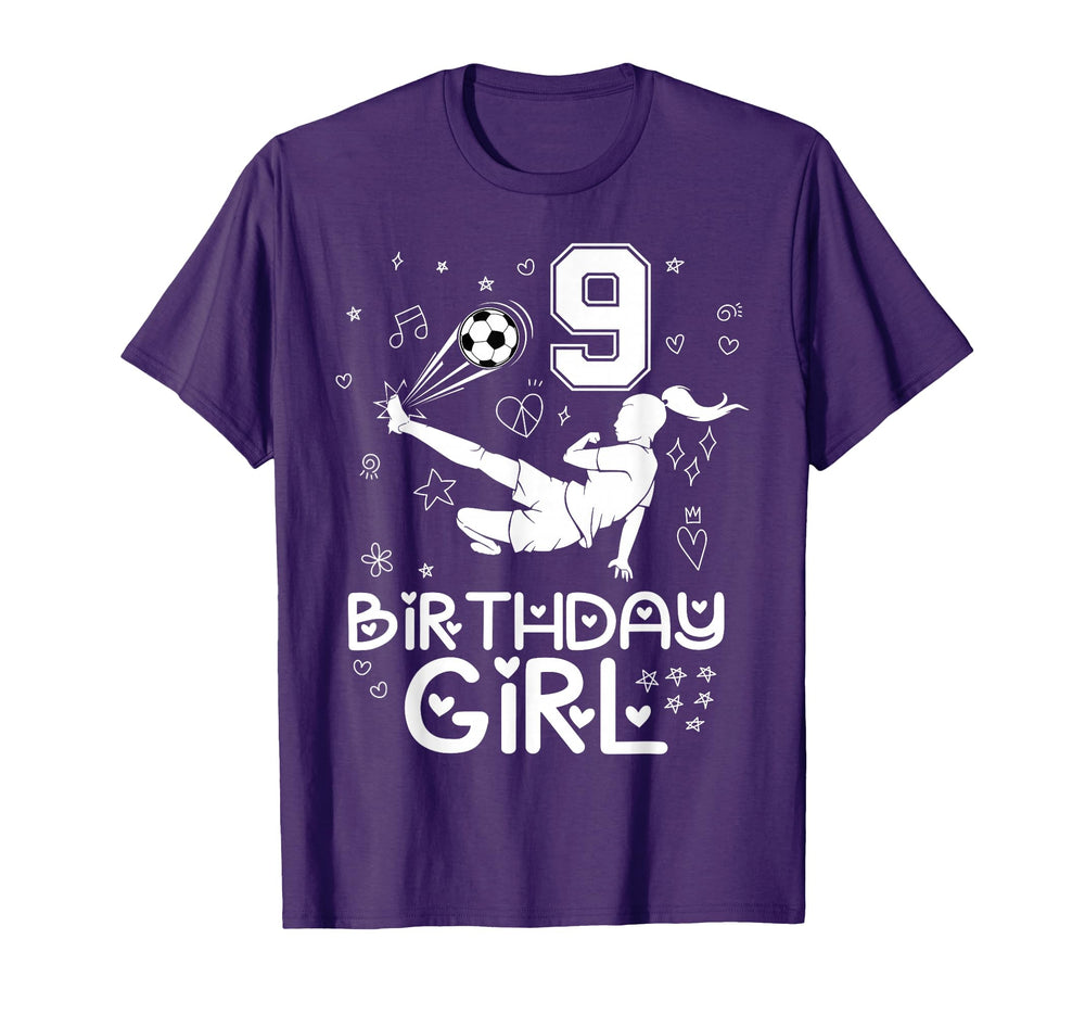 9 Years Old Birthday Soccer T-Shirt - Casual Everyday Wear Men Women