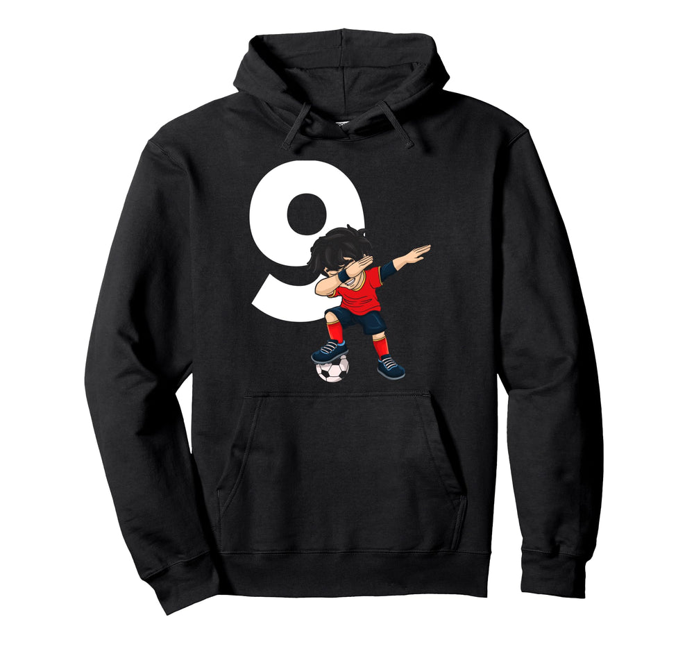 9 Soccer Birthday Gift Soccer Fan Sports Hoodie - Streetwear Style Unisex