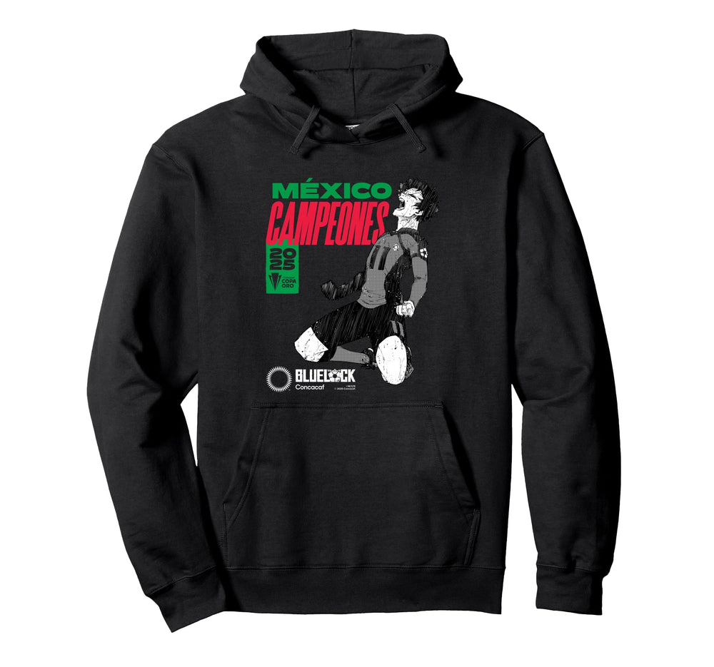 2025 Concacaf Vs Blue Lock Mexico Gold Hoodie - Aesthetic Graphic Unisex