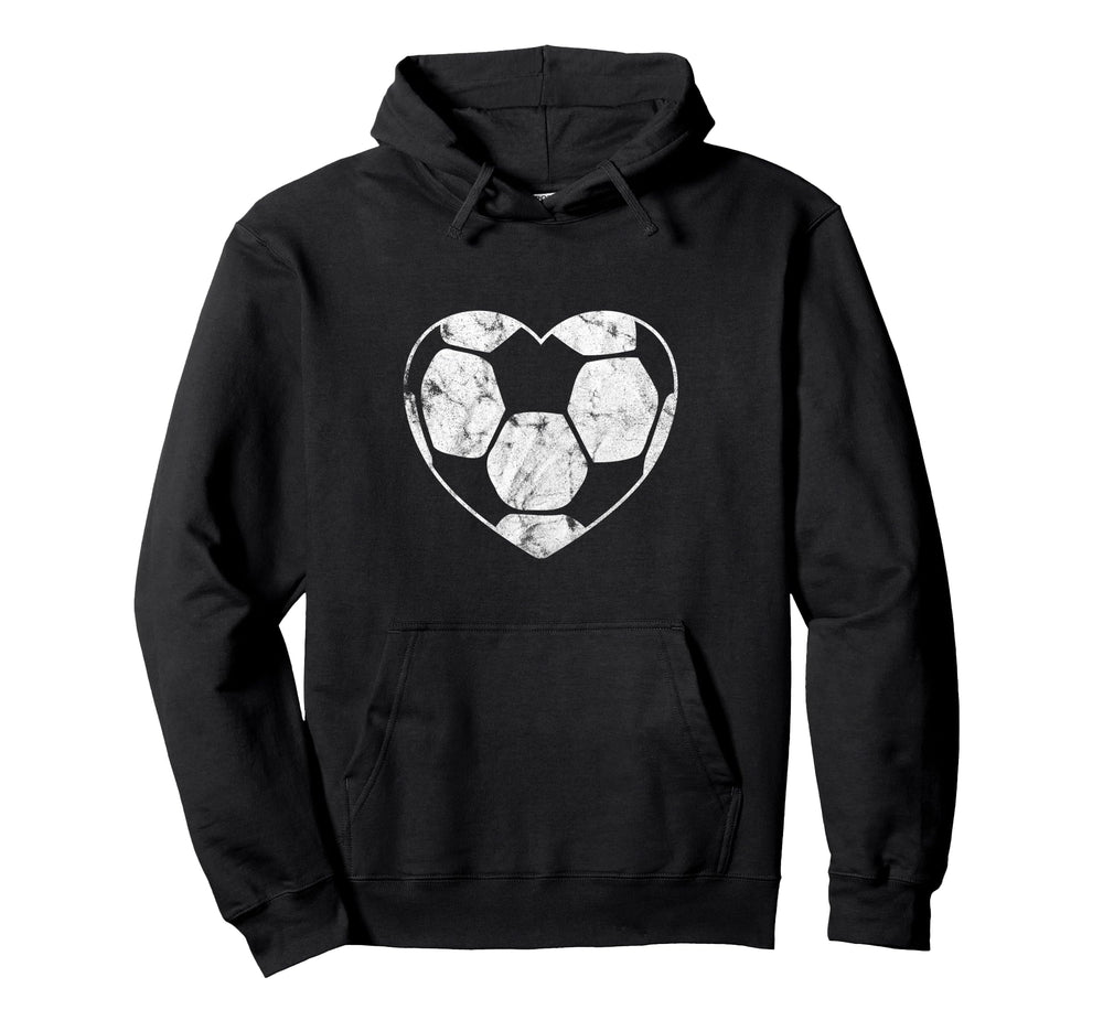 Soccer Ball Heart Shape Mom Parent Hoodie - Fun Novelty Design Men Women