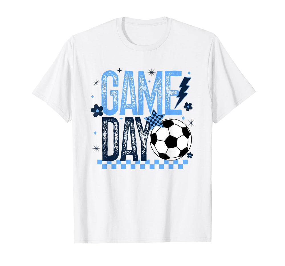 Game Day Soccer Season Light Blue T-Shirt - Trendy Graphic for Adults