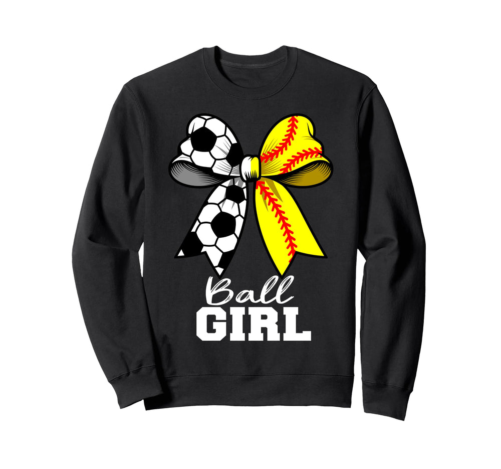 Ball Soccer Softball Coquette Bow Sweatshirt - Custom Art Print for Adults