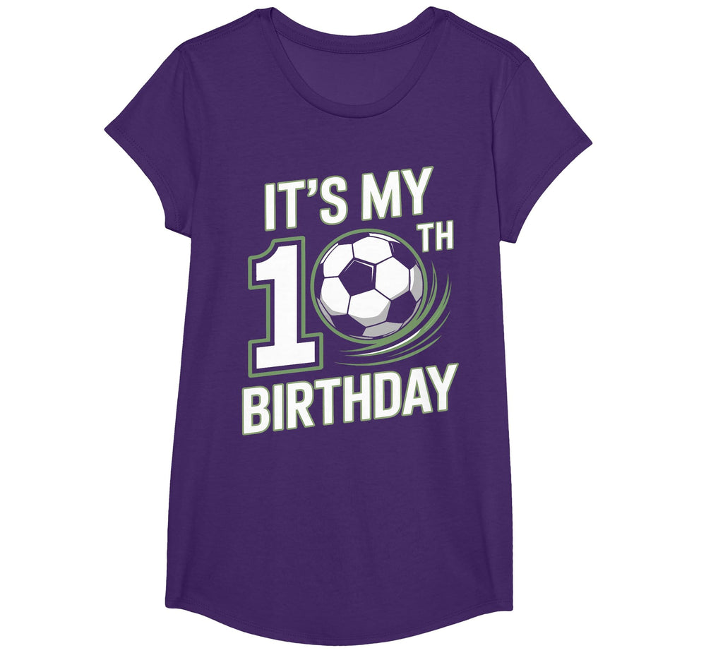 10Th Birthday Kicking Off Soccer Year T-Shirt - Aesthetic Graphic Men Women