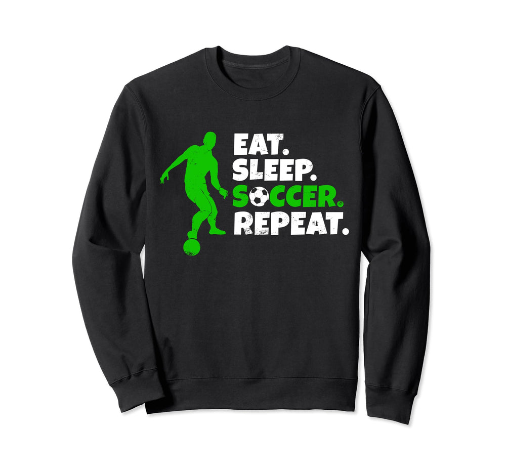 Eat Sleep Soccer Repeat Goalie Sweatshirt - Graphic Print for Adults