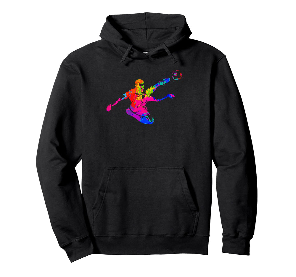 Colorful Funny Soccer Player Fan Game Hoodie - Trendy Graphic for Adults