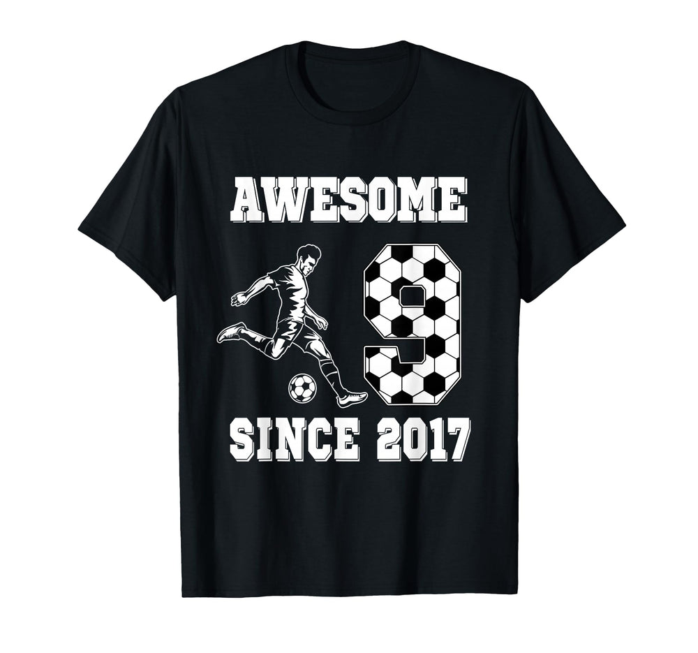 9 Year Old Birthday Soccer Awesome Since T-Shirt - Trendy Graphic Unisex