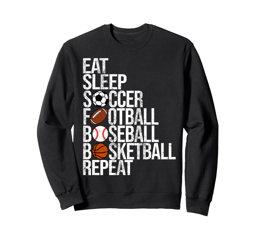 Eat Sleep Soccer Football Sweatshirt - Fun Novelty Design for Adults