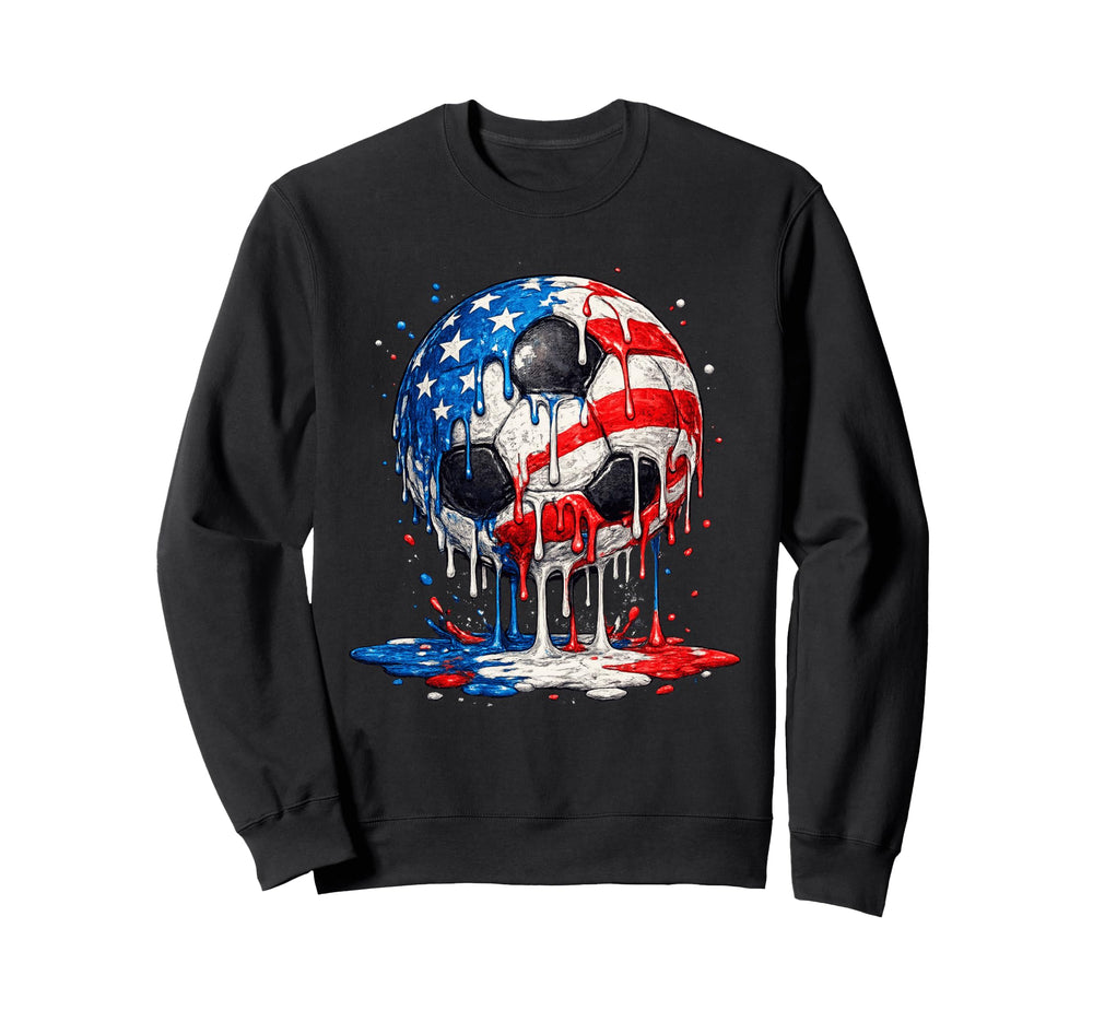 Soccer Drip Ice Cream American Flag Sweatshirt - Novelty Apparel Men Women