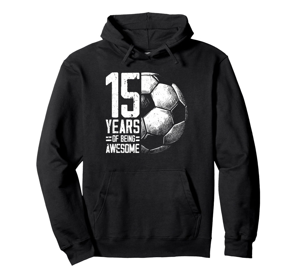 15Th Birthday Soccer Player Football 15 Hoodie - Minimalist Print Unisex