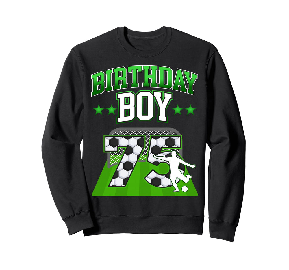 Soccer Themed Birthday Outfit 75 Sweatshirt - Minimalist Print for Adults