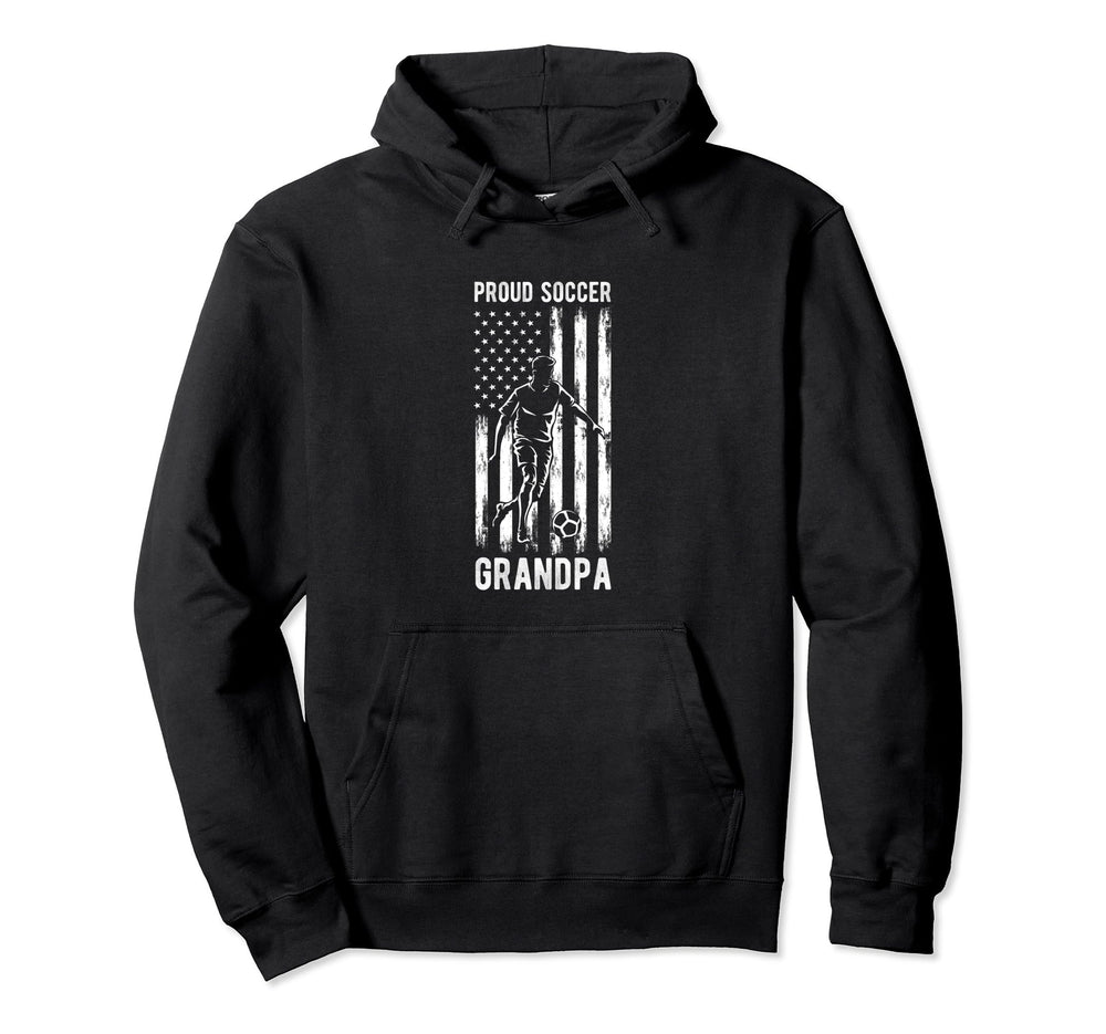 Proud Soccer Grandpa Usa Flag Family Hoodie - Unique Graphic Unisex