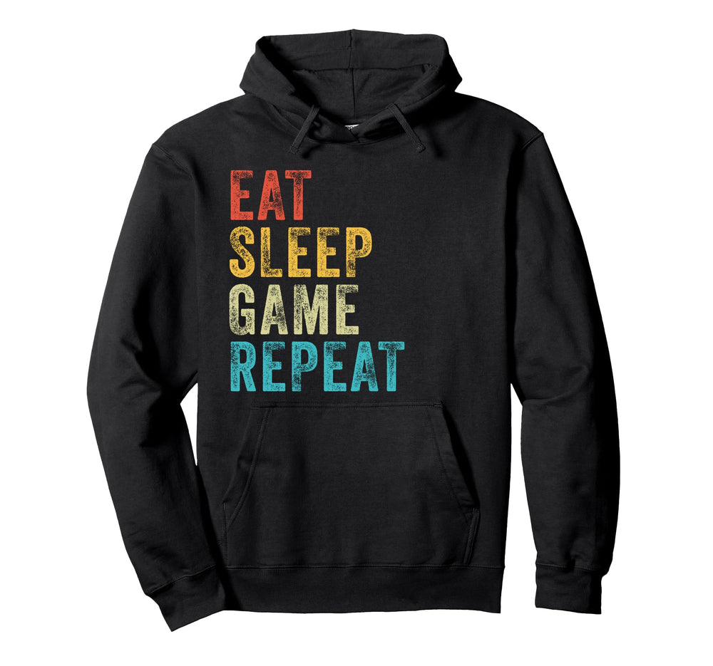 Funny Eat Sleep Game Repeat Video Hoodie - Aesthetic Graphic Men Women