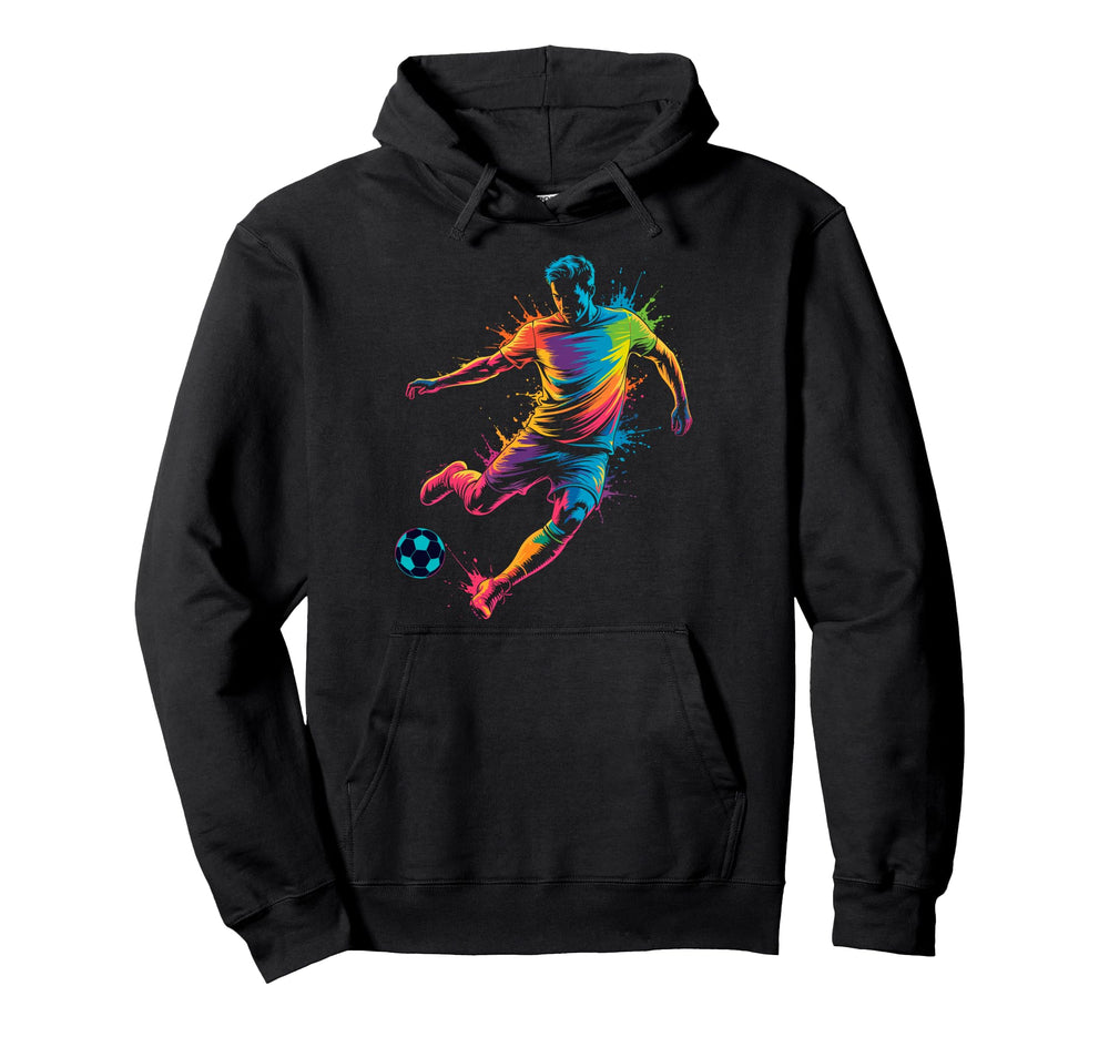 Colorful Funny Soccer Player Fan Game Hoodie - Custom Art Print Men Women