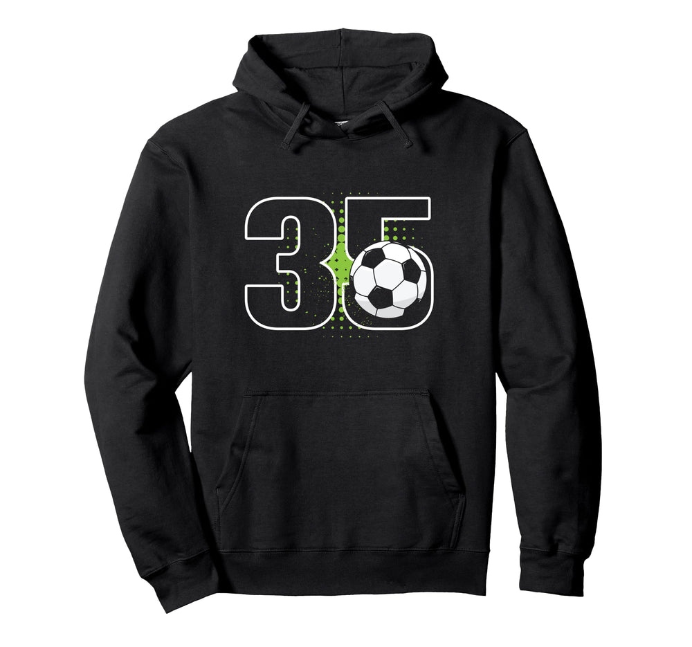 35Th Birthday Soccer Player Football Hoodie - Streetwear Style for Adults