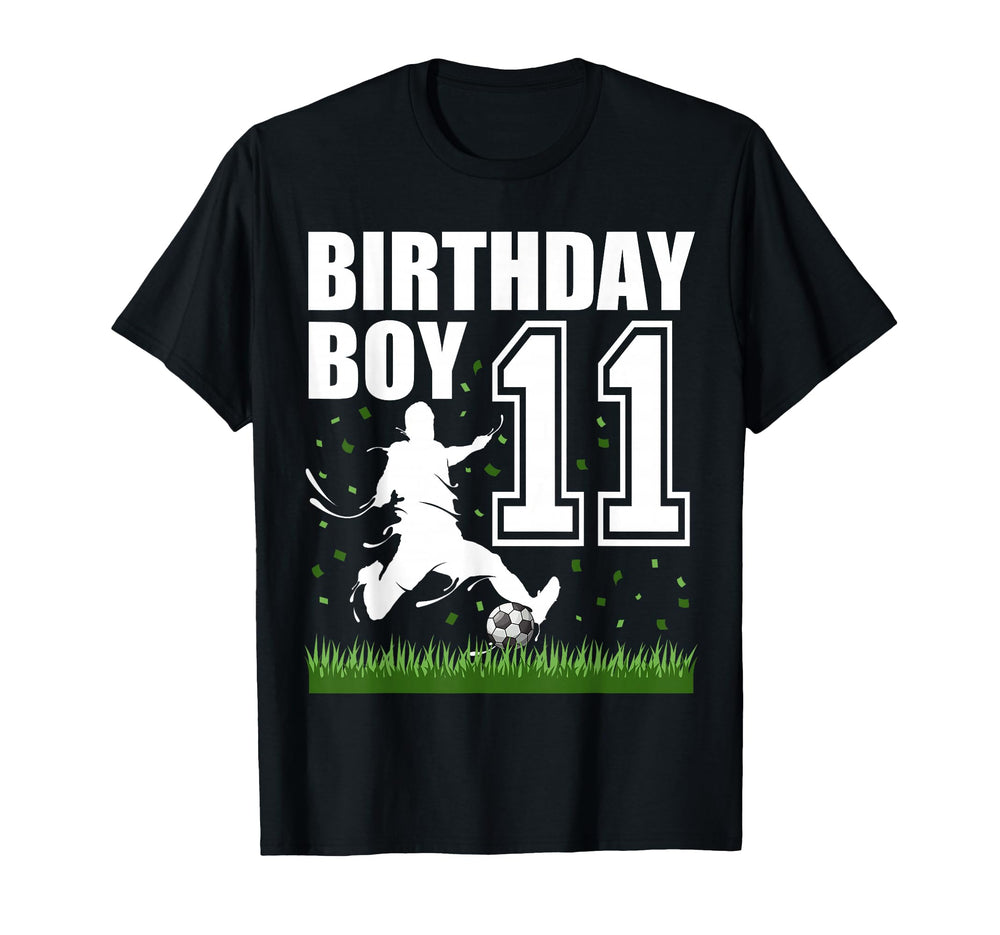 11 Year Old Soccer Birthday Party T-Shirt - Casual Everyday Wear Men Women