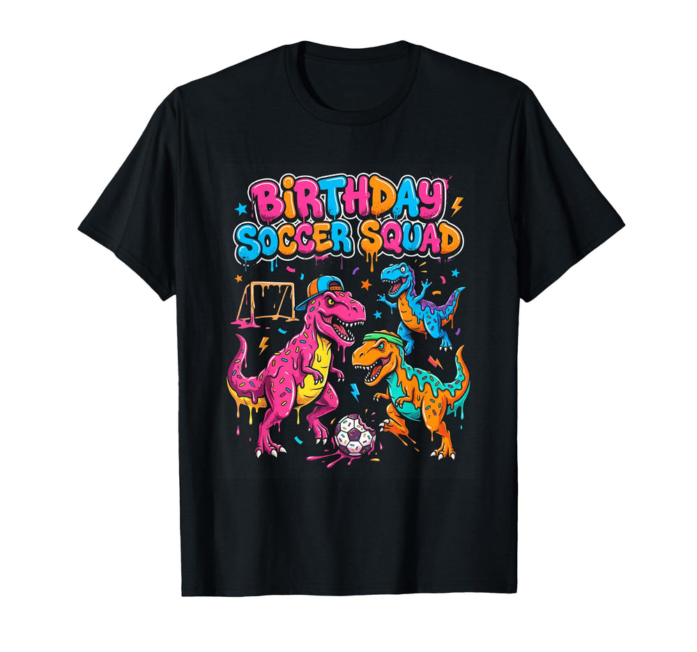 Funny Dino Soccer Squad Celebration T-Shirt - Minimalist Print Unisex