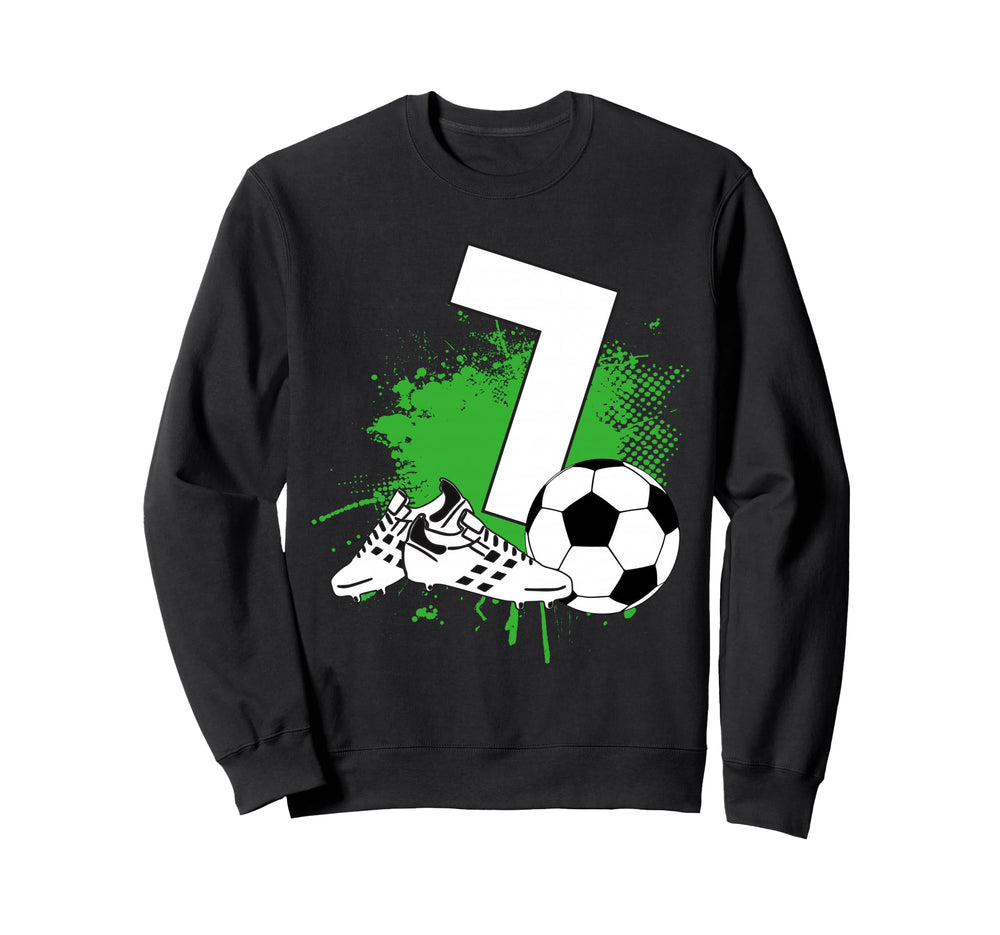 7Th Birthday 7 Years Soccer Sweatshirt - Aesthetic Graphic Men Women