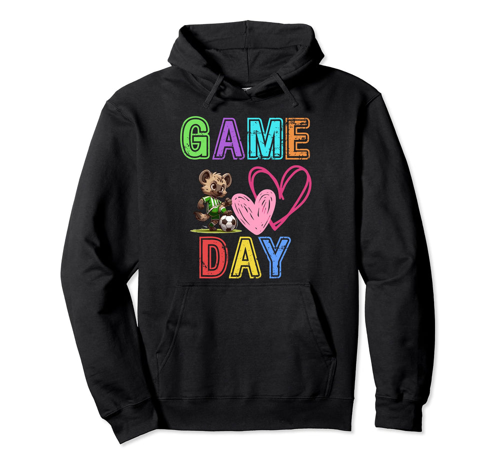 Game Day Hyena Soccer Goalkeeper Striker Hoodie - Unique Graphic for Adults