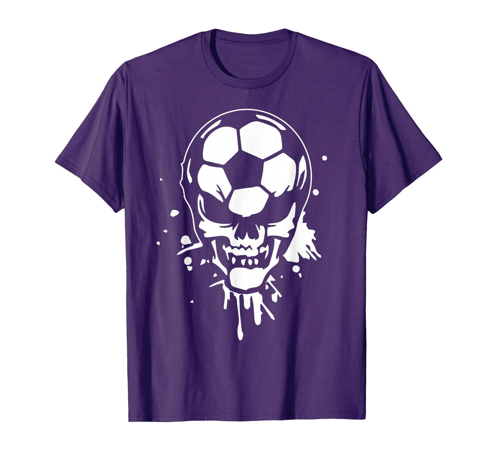 Soccer Skeleton Funny Player Halloween T-Shirt - Trendy Graphic Unisex