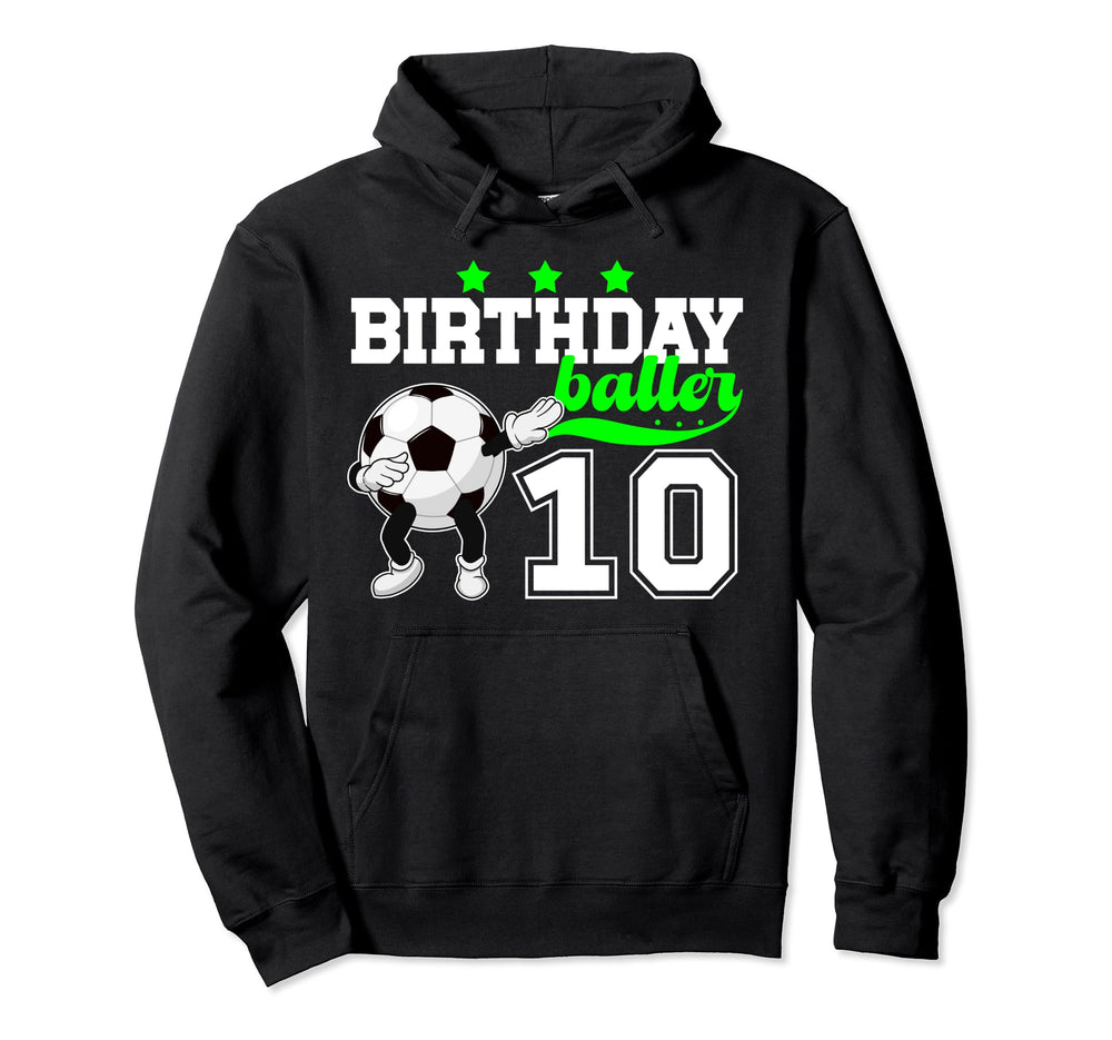 10Th Birthday Party Soccer Ten Hoodie - Casual Everyday Wear for Adults
