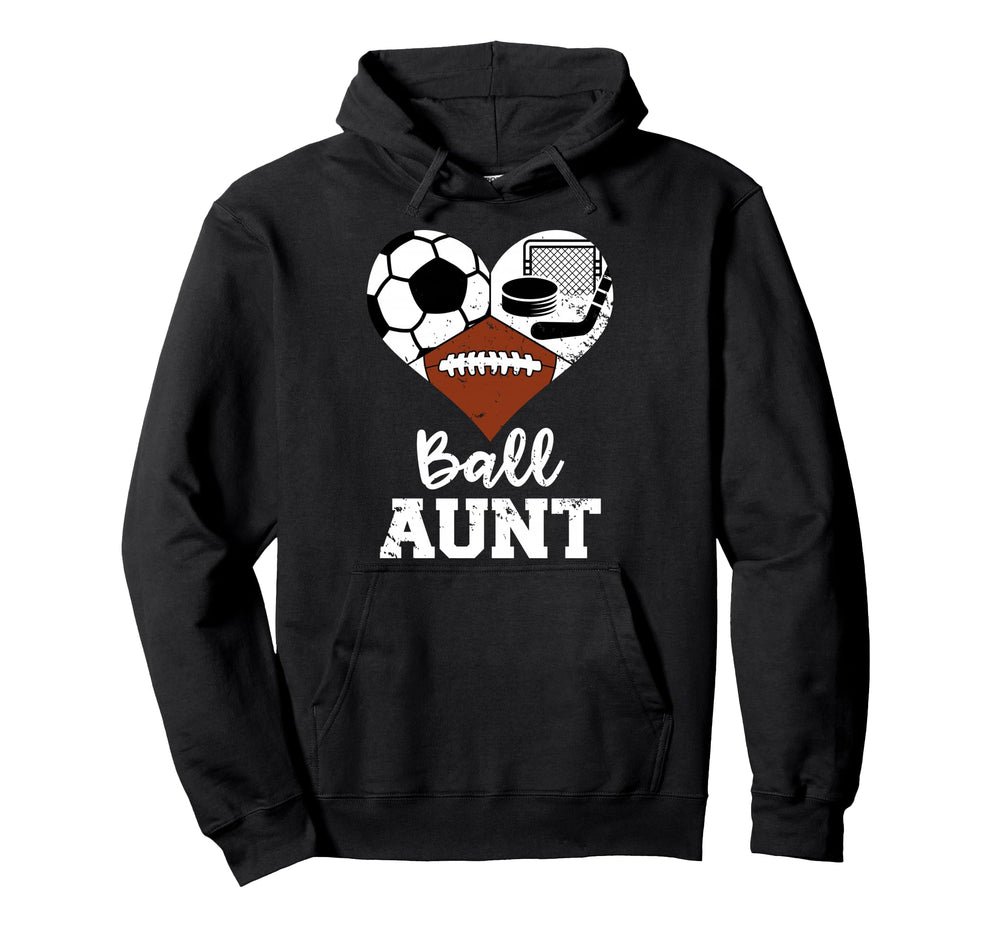 Ball Aunt Heart Funny Soccer Football Hoodie - Trendy Graphic Men Women