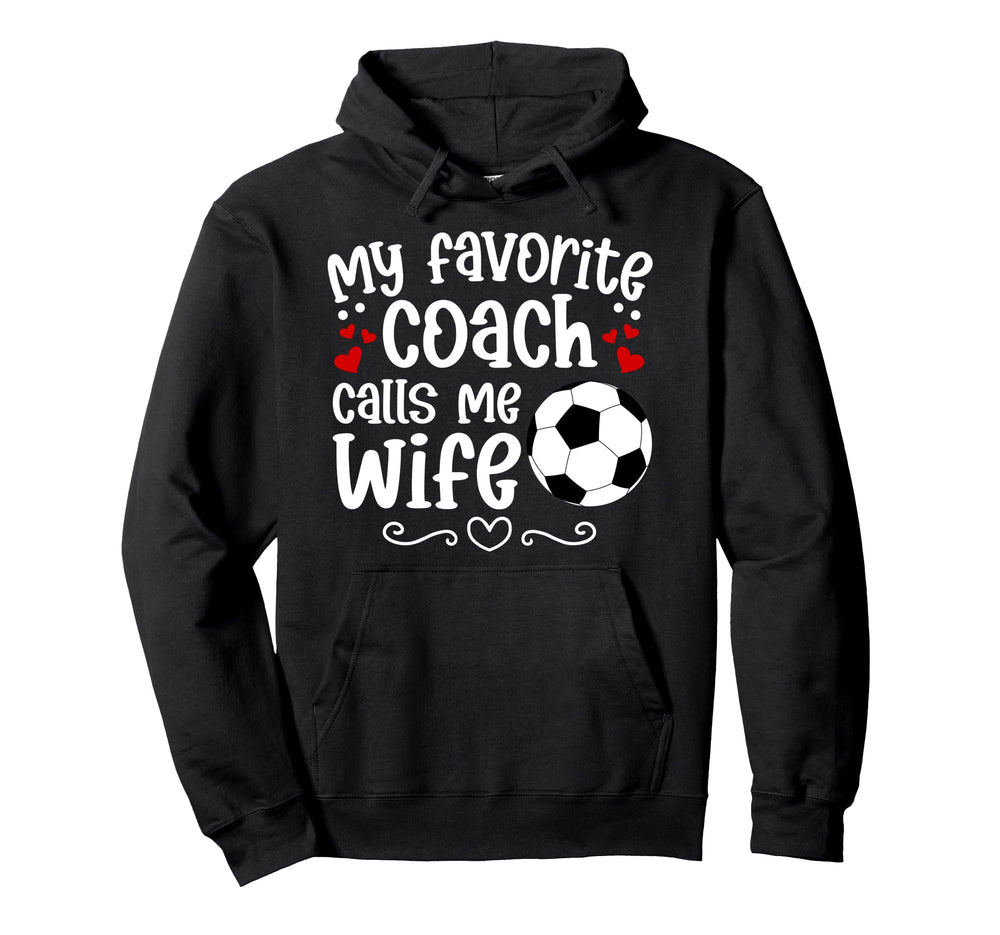 Proud Soccer Coachs Wife Soccer Coach Hoodie - Minimalist Print Men Women