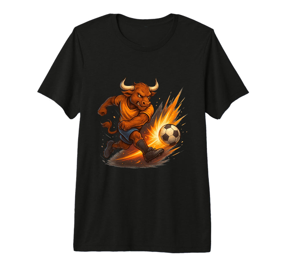Soccer Bull Fierce Power Kick Tri T-Shirt - Novelty Apparel for Adults