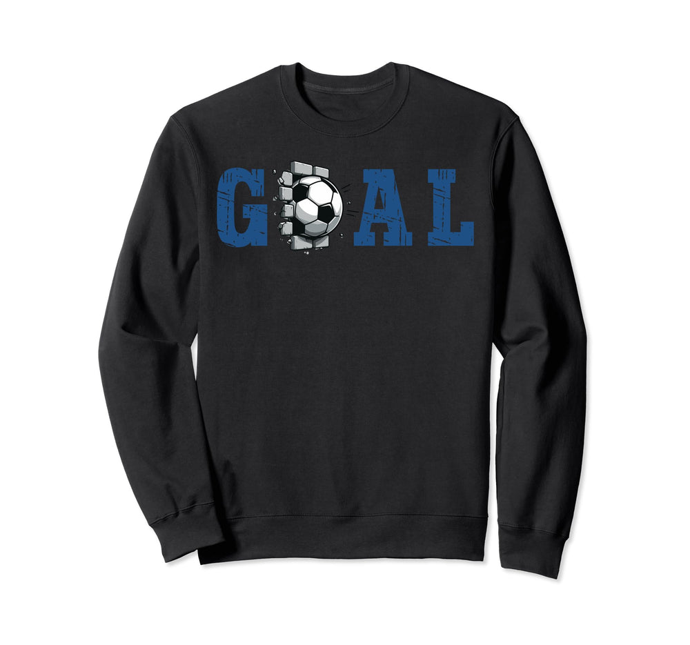 Goal Soccer Ball Break Wall Sweatshirt - Casual Everyday Wear for Adults